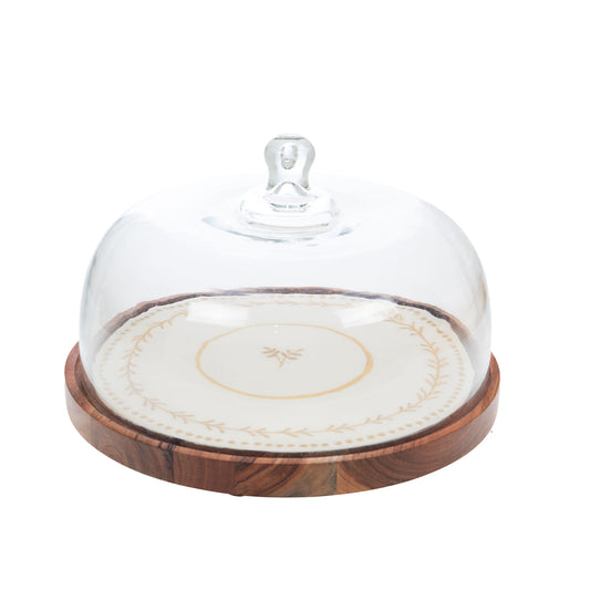Plat rond avec cloche en verre ø 30 cm - Amadeus