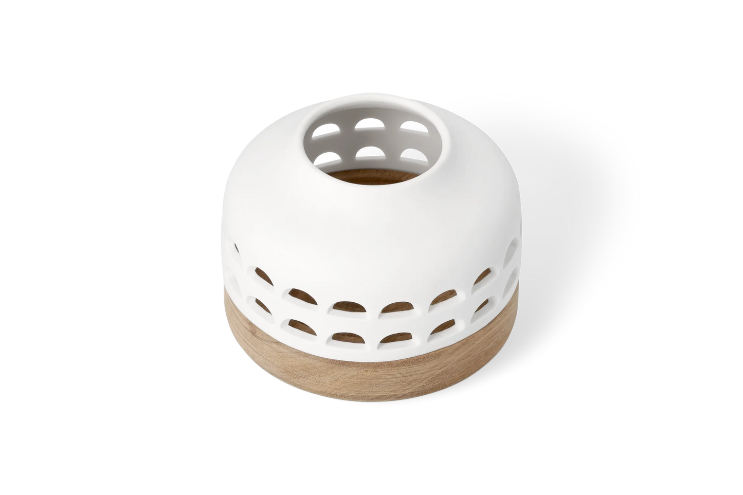 Lanterne d12 cm h9,5 cm Räder porcelaine blanche