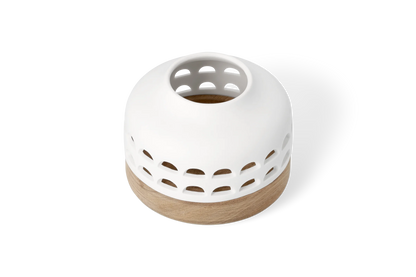 Lanterne d12 cm h9,5 cm Räder porcelaine blanche