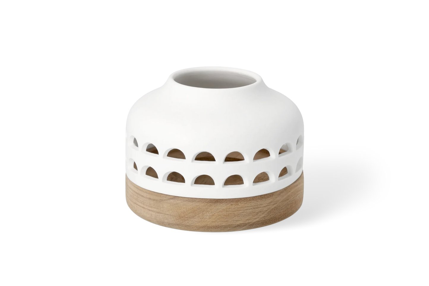 Lanterne d12 cm h9,5 cm Räder porcelaine blanche