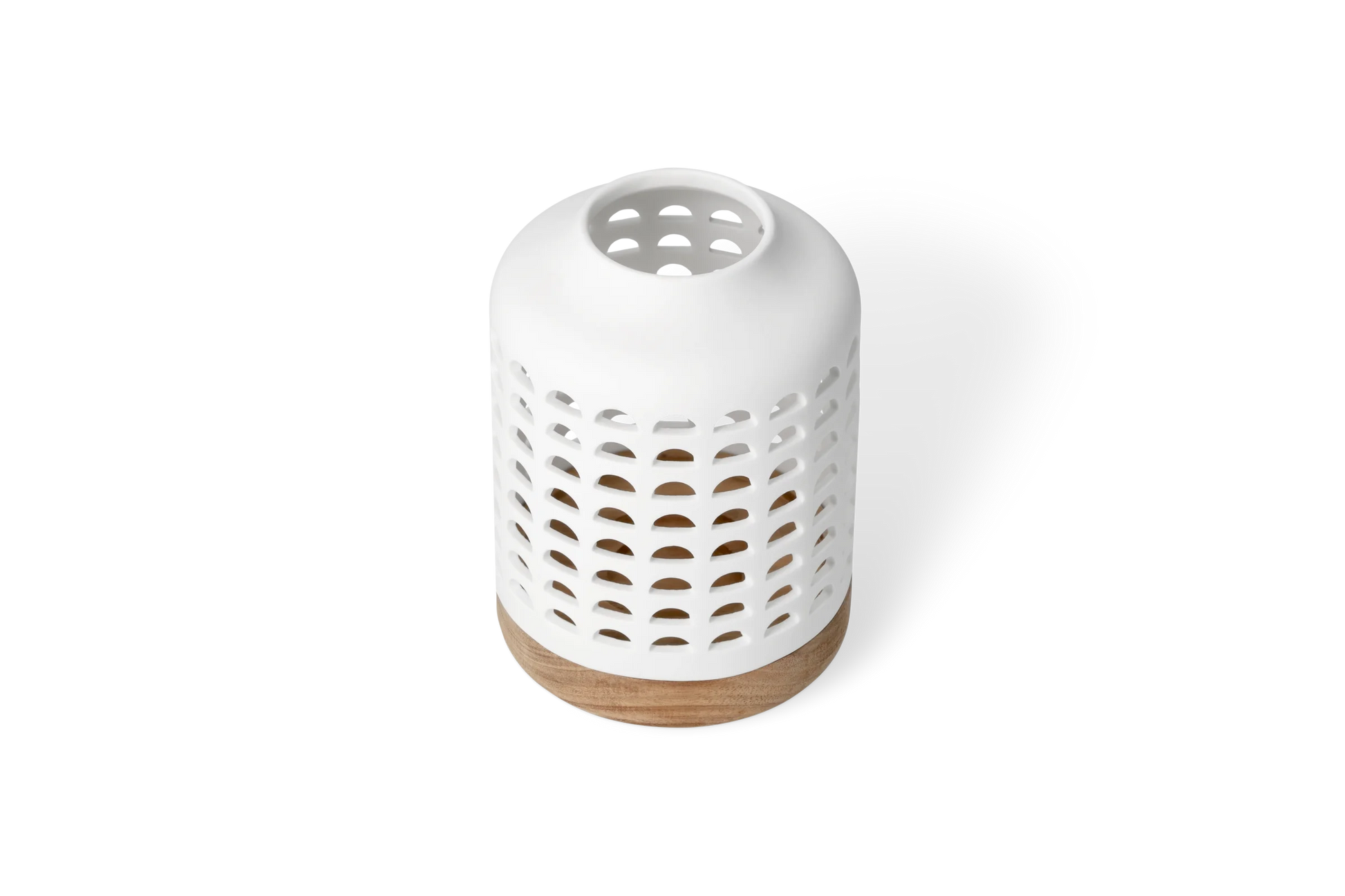 Lanterne d12 cm h17 cm Räder porcelaine blanche
