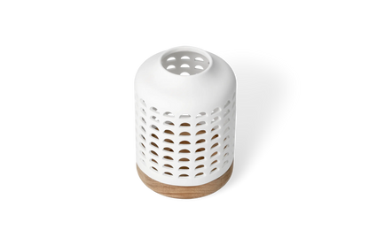 Lanterne d12 cm h17 cm Räder porcelaine blanche