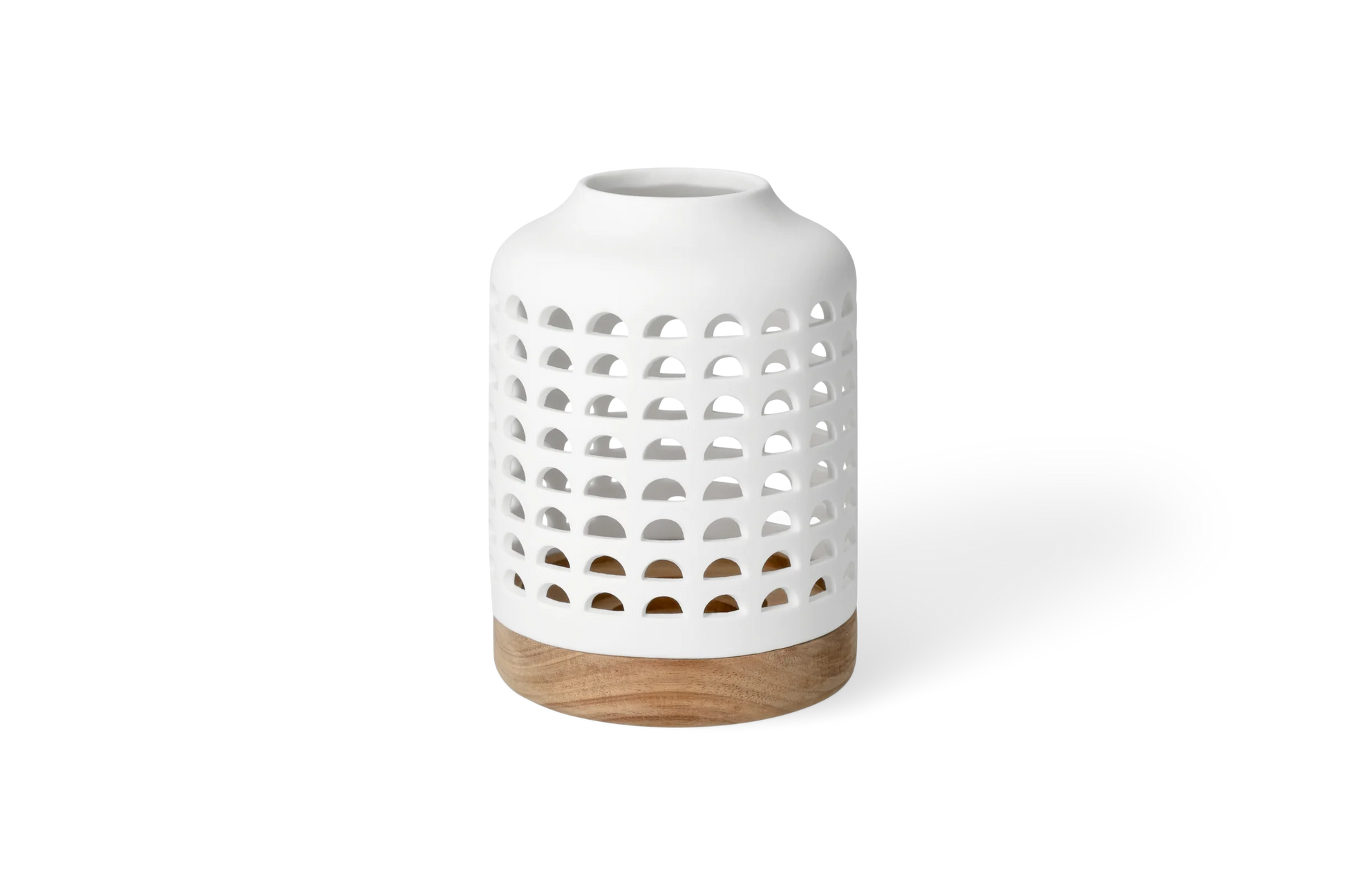 Lanterne d12 cm h17 cm Räder porcelaine blanche