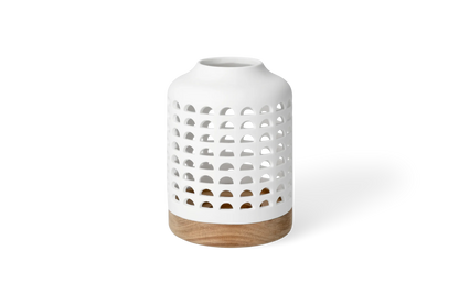 Lanterne d12 cm h17 cm Räder porcelaine blanche
