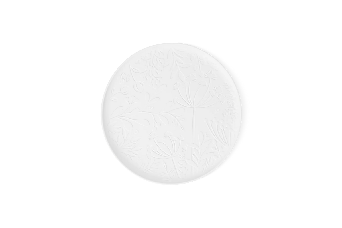 Plateau motif floral 30 cm Räder porcelaine blanche