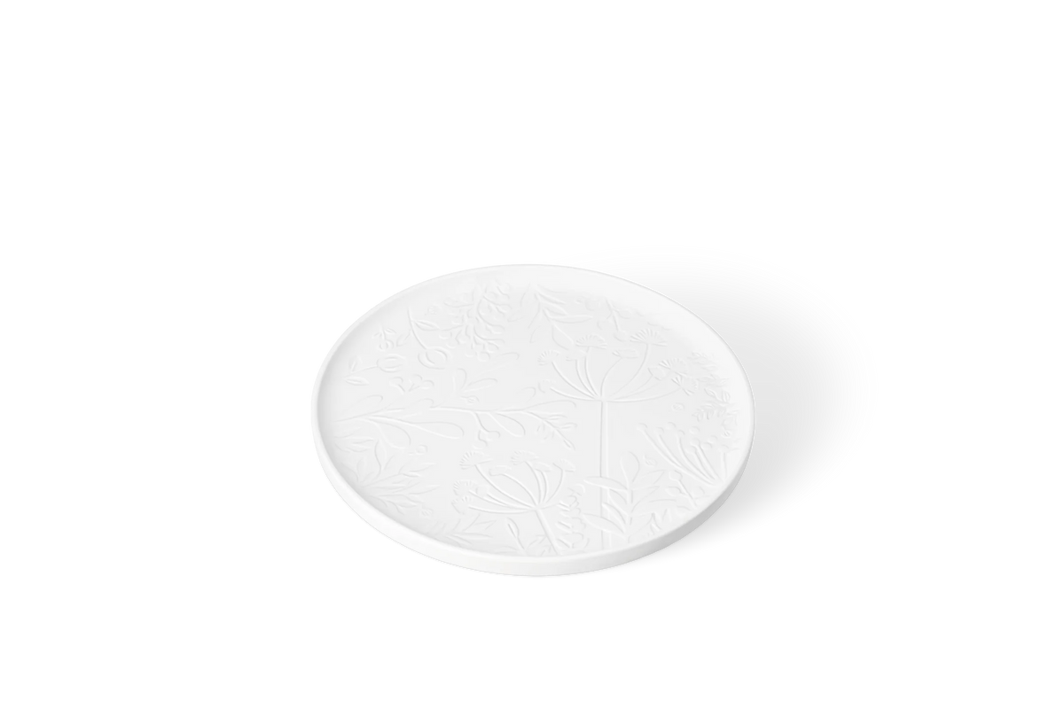 Plateau motif floral 30 cm Räder porcelaine blanche