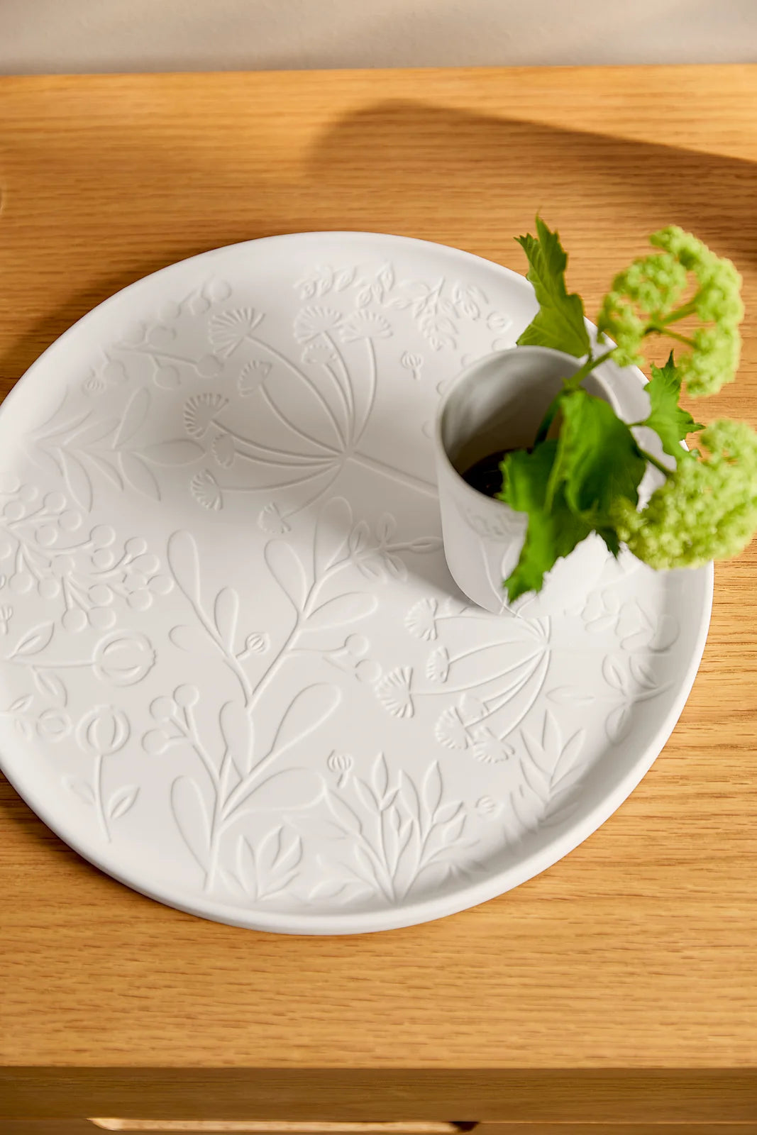 Plateau motif floral 30 cm Räder porcelaine blanche