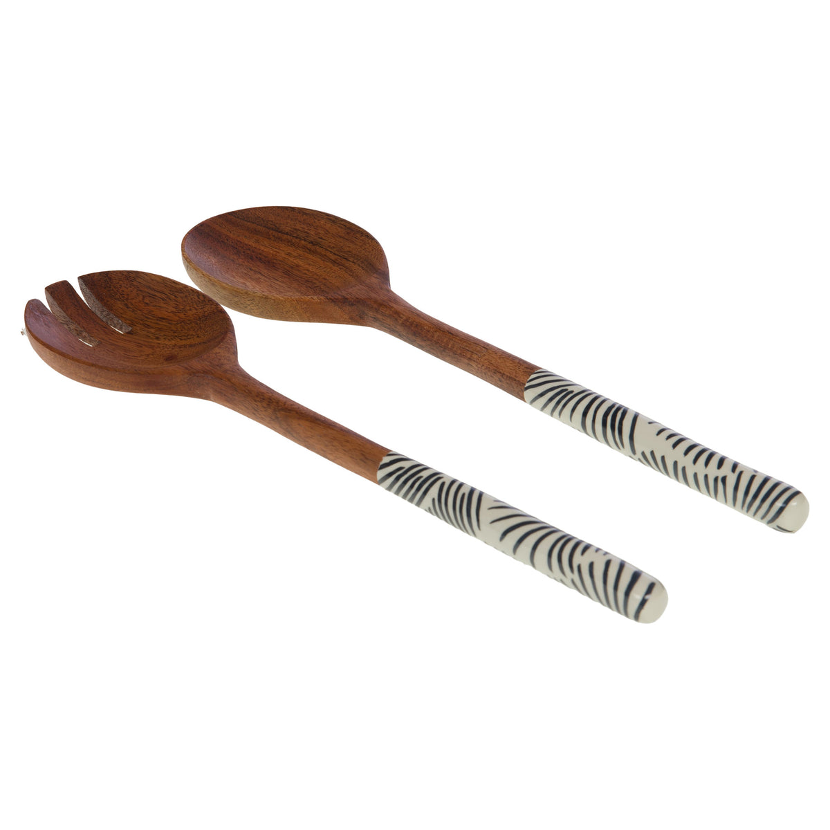 Lot de 2 couverts Eva Amadeus - cuillère et fourchette en bois d'acacia