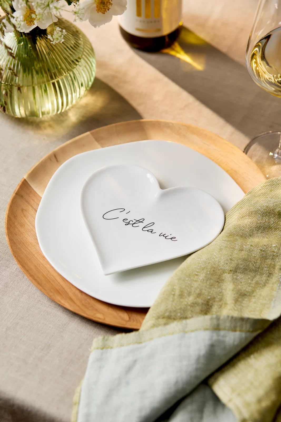 Coupelle cœur c'est la vie Räder porcelaine blanche