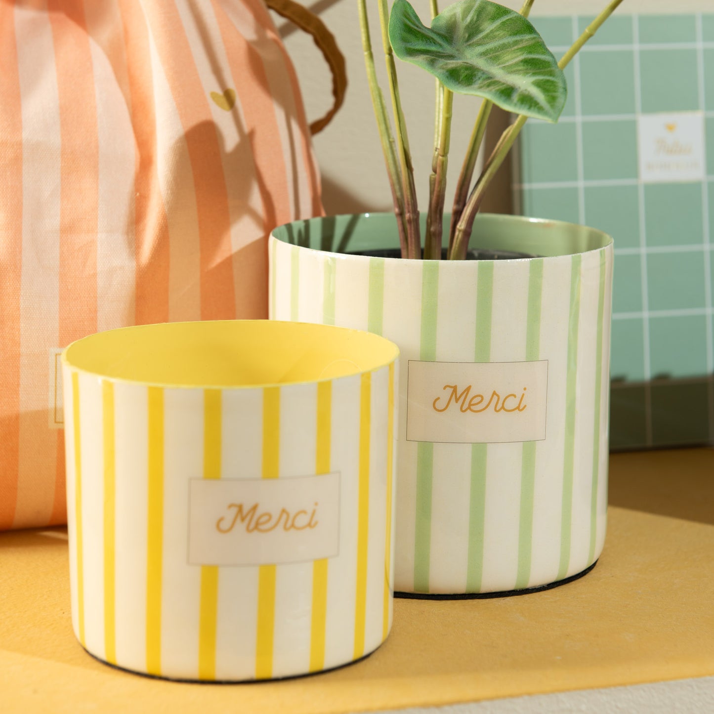 Set de 2 cache pots Baya Merci - Amadeus