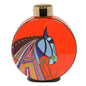 Vase rond Galop Amadeus - céramique orange décorée d'un cheval au galop