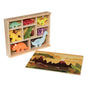 Jouets dinosaures multicolores en bois fsc
