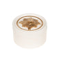Boite décoration ex-voto en résine crème/dorée Ø12 cm
