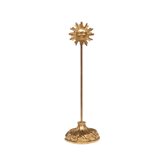 Porte-photo aimanté Soleil - métal doré en forme de soleil