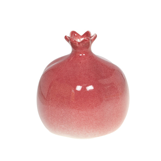 Soliflore en forme de grenade - céramique émaillée rouge et rose