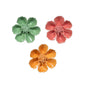 Tige fleur décoration en céramique vert/orange/rouge h35 cm