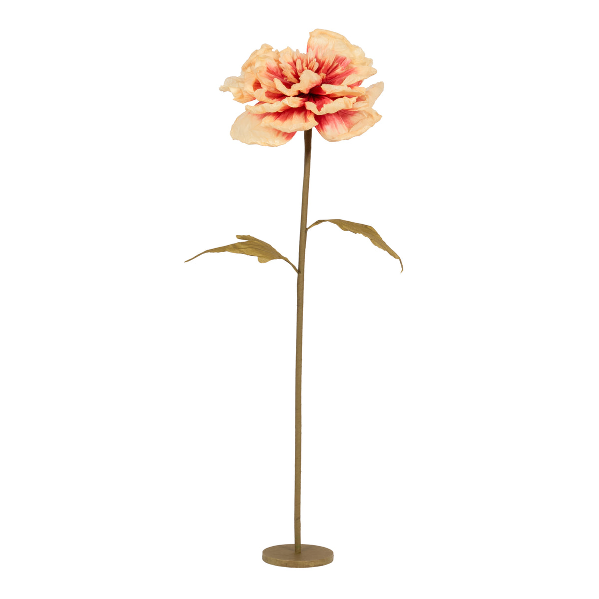 Fleur sur socle Pola - grand pétale en papier sculpté sur socle en métal