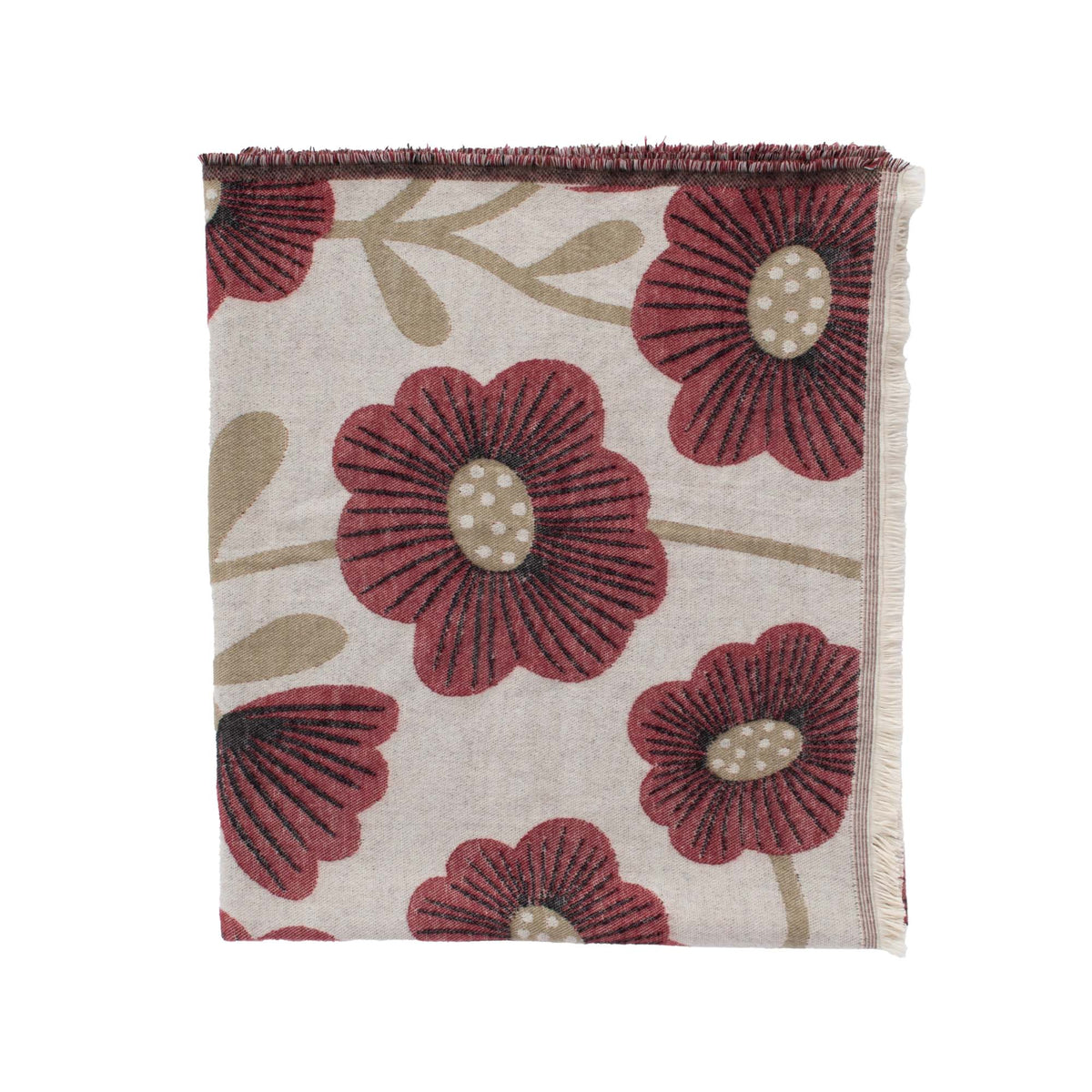Plaid lilou fleurs prune 130x170 cm