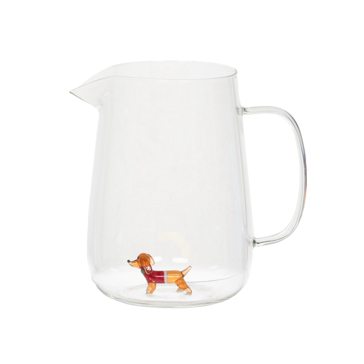 Pichet en verre déco intérieure teckel noël 170cl