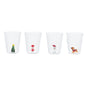 Verre a eau déco intérieur teckel noël 42cl