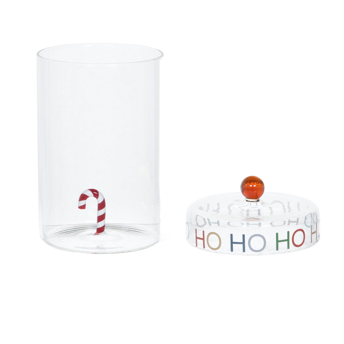 Bonbonnière de Noël Amadeus - verre transparent au couvercle décoré