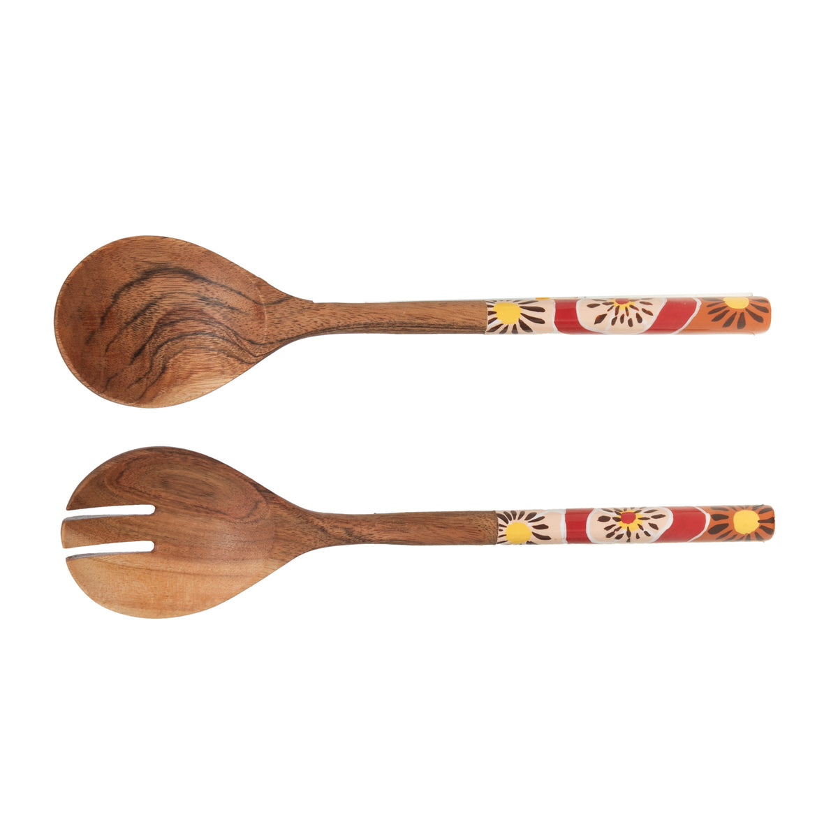 Couverts à salade Florine en bois - cuillère et fourchette aux finitions délicates