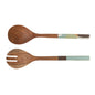 Couverts à salade Mils en bois d'acacia - manches peints aux tons pastel