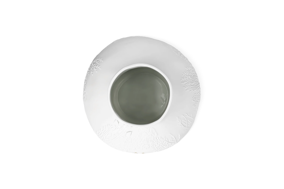 Vase promeneurs dorés d20,5 x h25 cm Räder porcelaine blanche