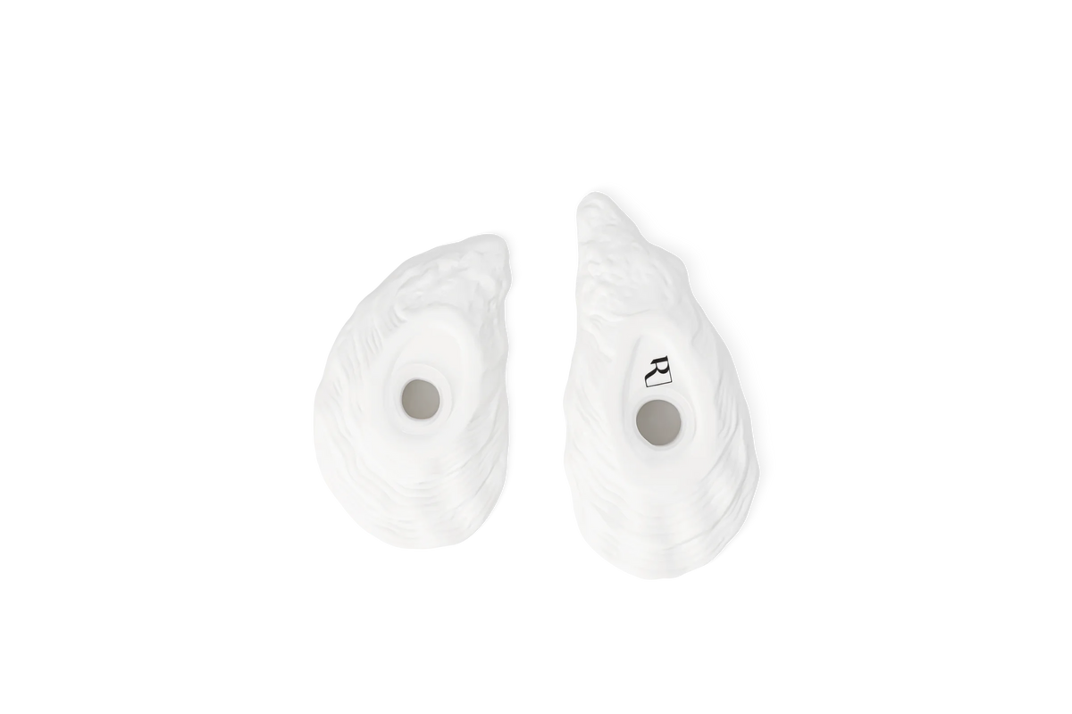 Salière et poivrière huître 9,5 x 4,5 x 3 cm Räder porcelaine blanche