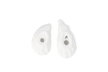 Salière et poivrière huître 9,5 x 4,5 x 3 cm Räder porcelaine blanche