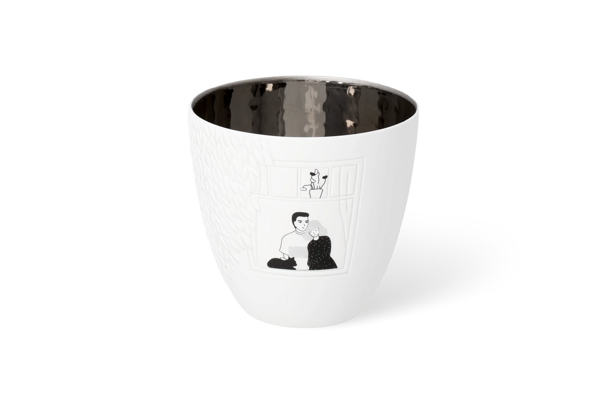 Photophore poésie belles heures Räder porcelaine blanche