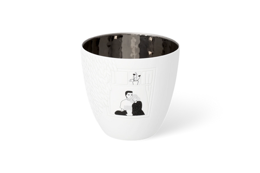 Photophore poésie belles heures Räder porcelaine blanche
