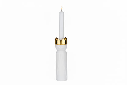 Photophore roi mage Balthazar Räder porcelaine blanche