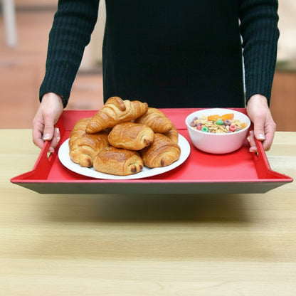 Plateau bicolore réversible en similicuir 45X35cm - Freeform