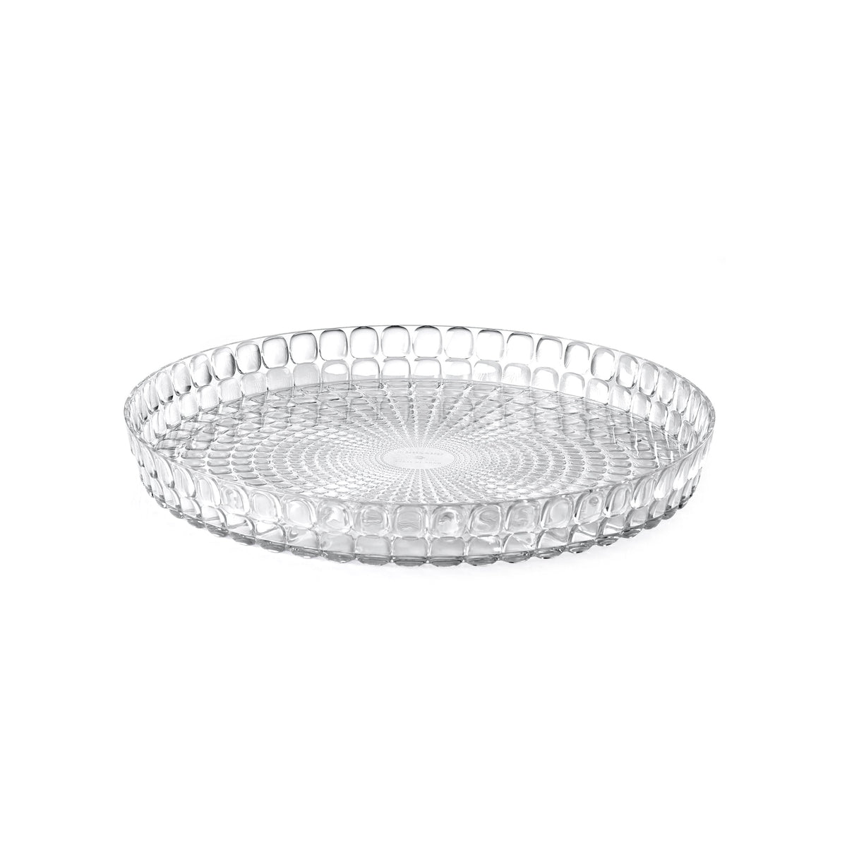 Plateau rond Tiffany Guzzini transparent à effets scintillants