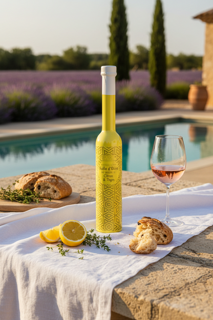 Huile d'olive aux saveurs de citron et thym - Savor & Sens
