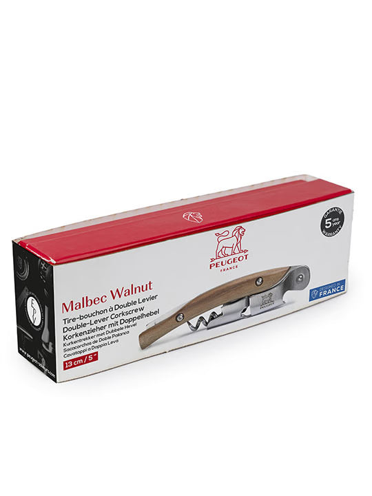 Tire-bouchon sommelier à double levier Malbec Walnut - Peugeot