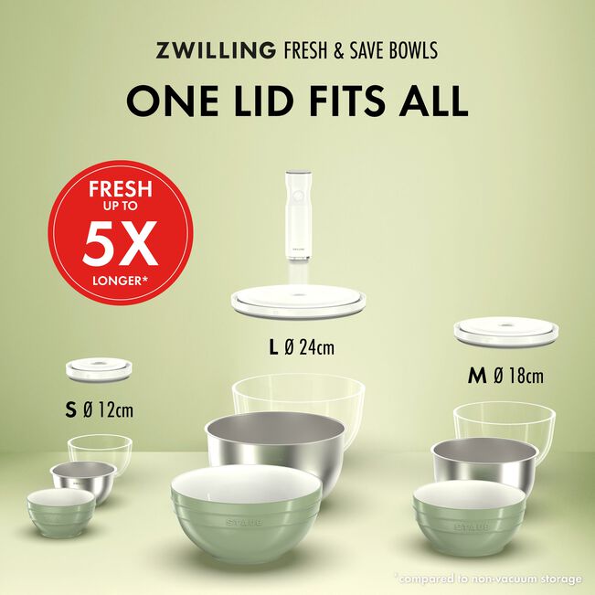 Bol sous vide S / 12 cm, Acier inoxydable, Fresh & Save - Zwilling
