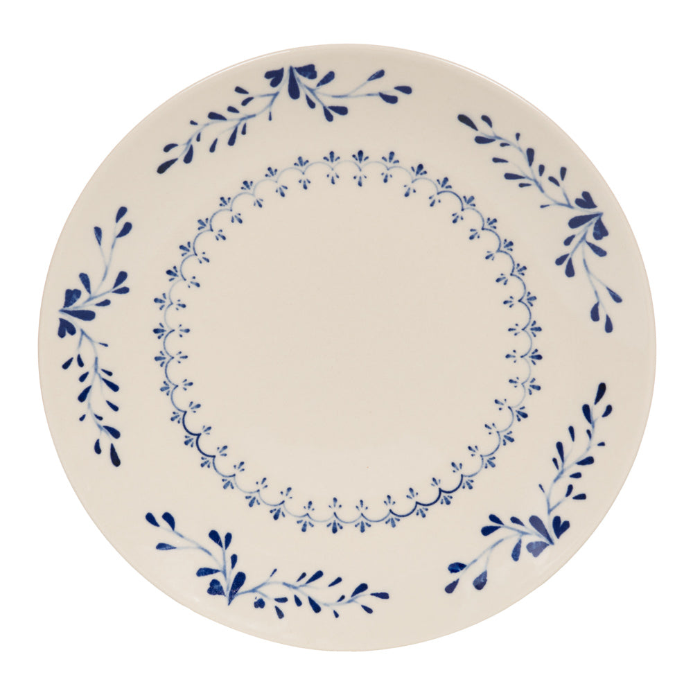 Plat rond Appoline bleu 32 cm - Table Passion