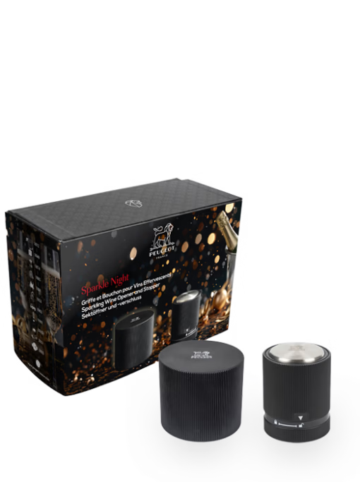 Coffret griffe et bouchon pour vins effervescent Sparkle Night - Peugeot