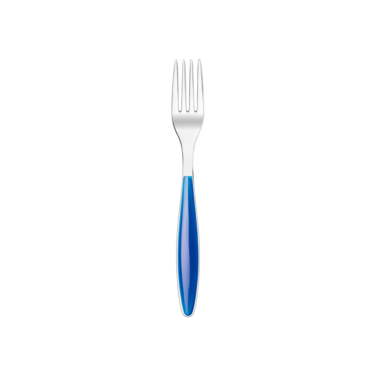 Fourchette de table Feeling Guzzini à manche bleu