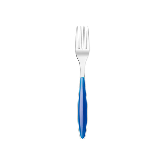 Fourchette de table Feeling Guzzini à manche bleu