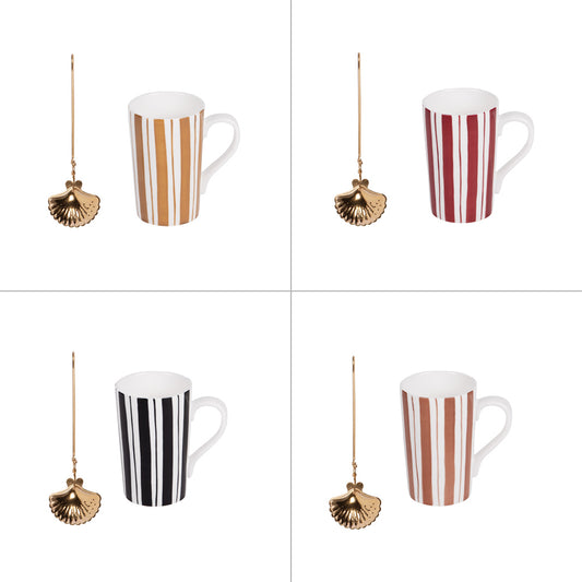 Tasse infuseur Singita Table Passion - céramique à rayures multicolores