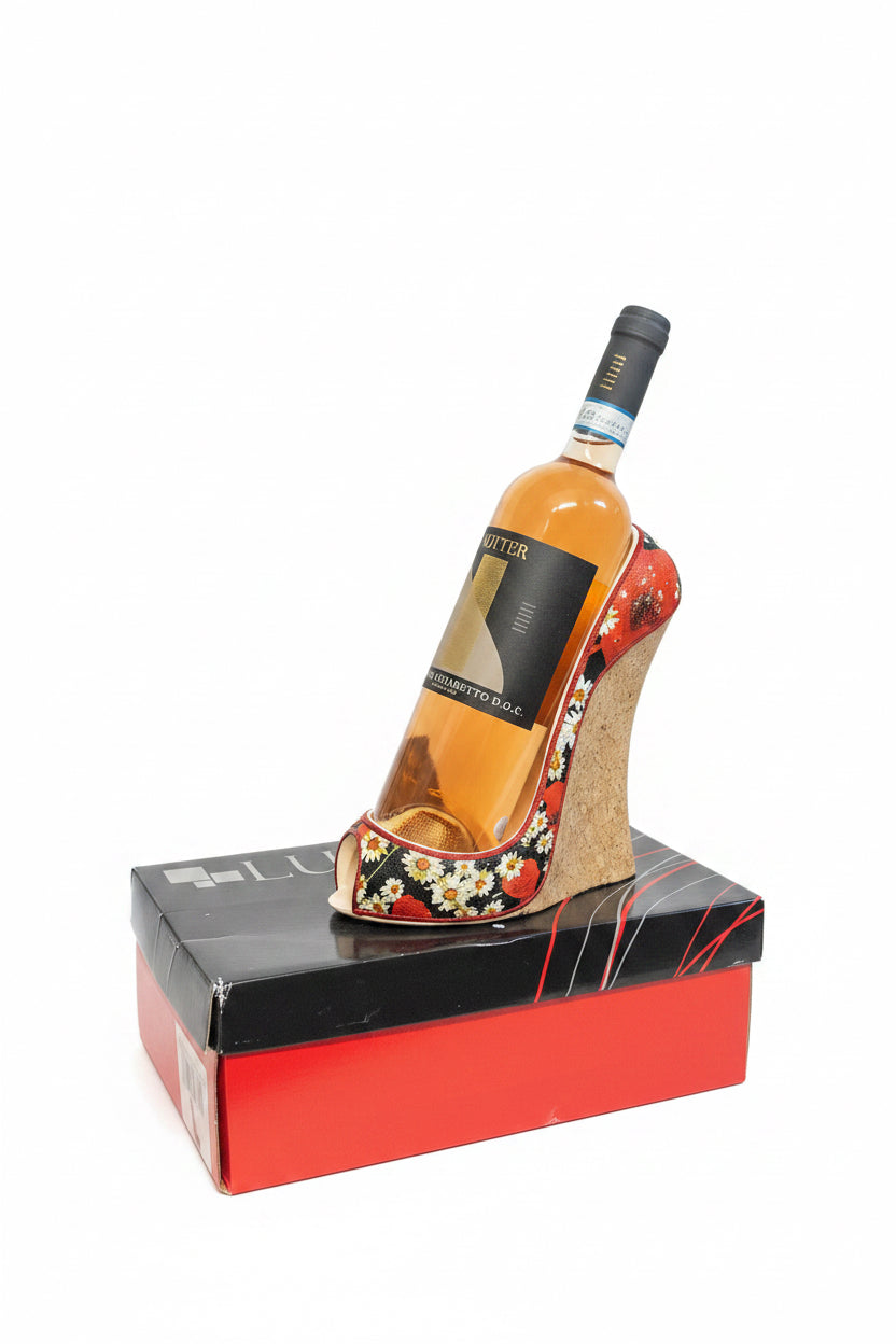 Porte-bouteille Ludi-Vin en forme d'escarpin à motif floral