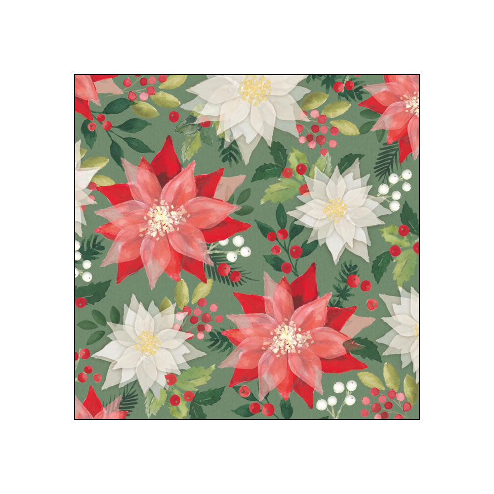 Serviette en papier Merry Poinsettia 25x25 - PPD