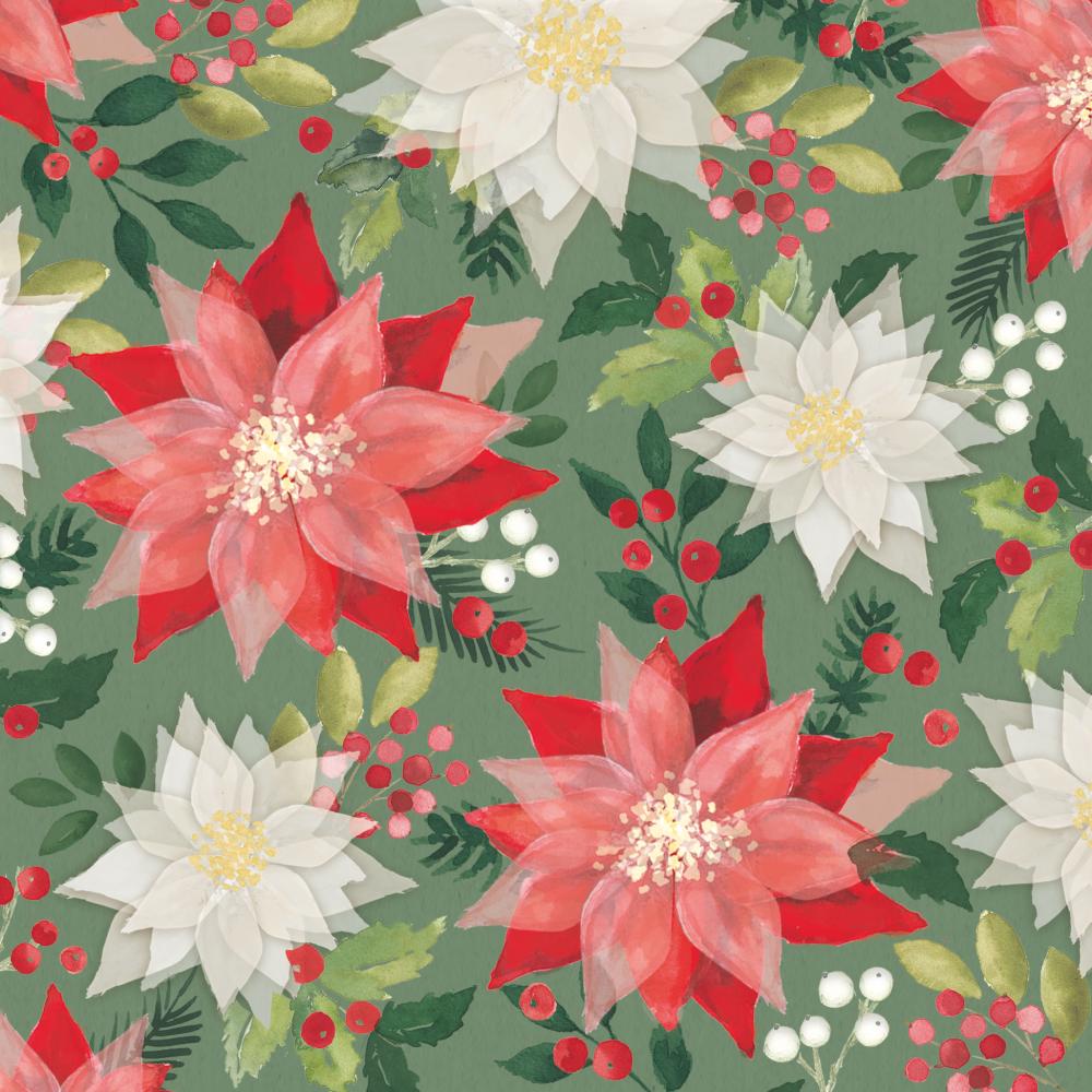 Serviette en papier Merry Poinsettia 33x33 - PPD