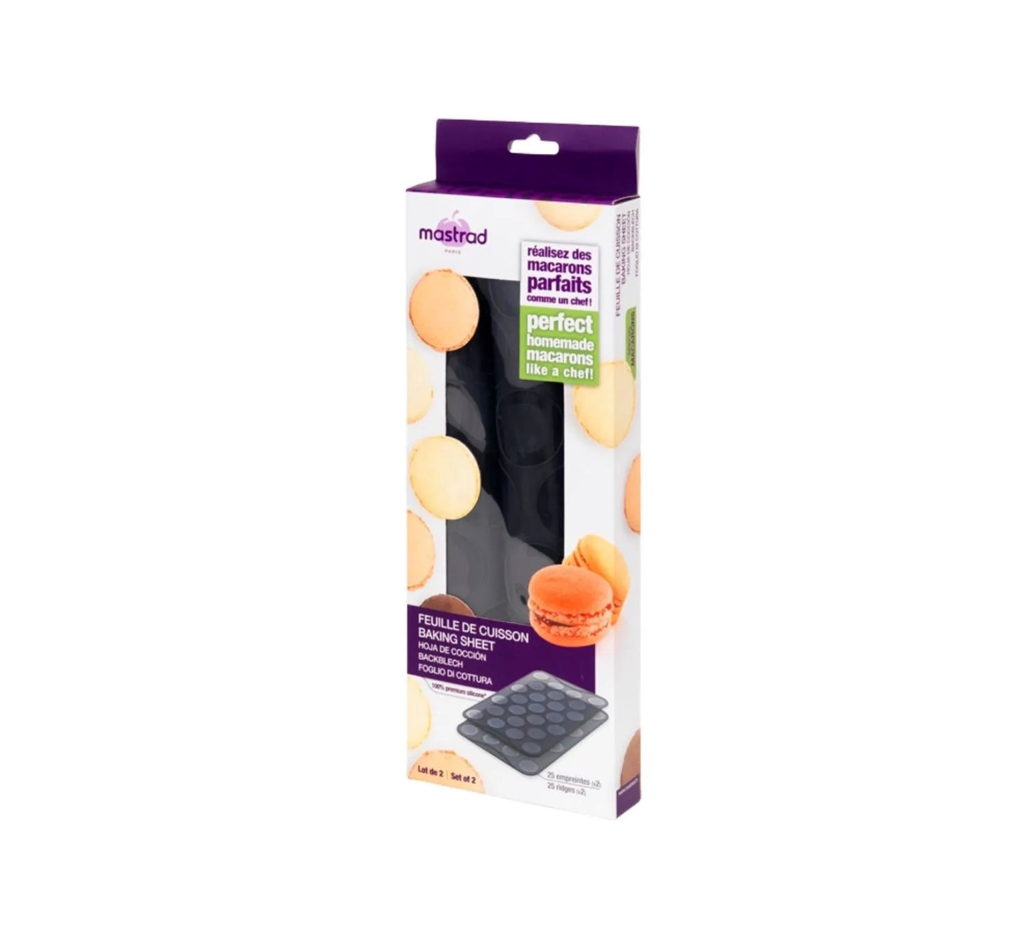 Lot de 2 feuilles de cuisson pour macarons - Mastrad
