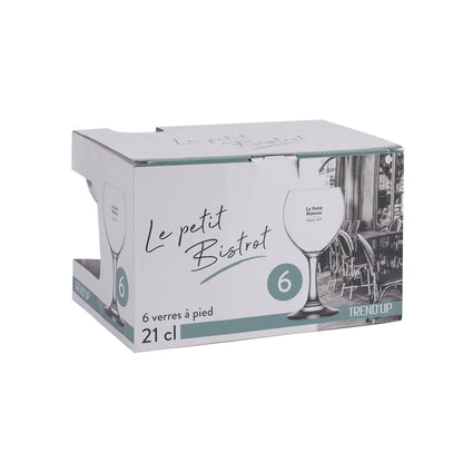 Boîte de 6 verres à pied Bistrot 21 cl - Trend'Up
