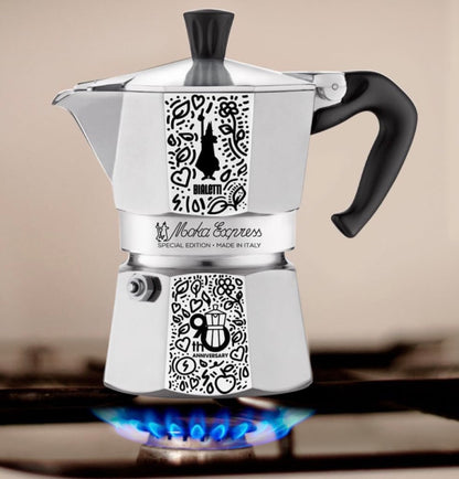 Cafetière Bialetti Moka Express édition 90 ans à motifs
