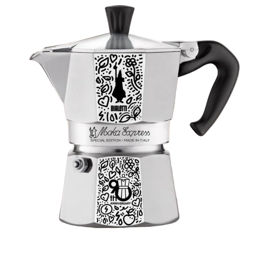 Cafetière Bialetti Moka Express édition 90 ans à motifs
